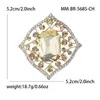 Broche de Vidro de Tamanho Médio em Nova Liga Europeia e Americana Mais Vendido, Alfinete de Broche Acessório Estilo Vintage para Casaco de Terno Feminino