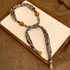 Collar con Bufanda Estampado de Leopardo Vintage para Mujer con Diseño Único, Cadena para Suéter, Accesorio de Cuello Halter para Otoño e Invierno