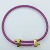 Pulsera de Alambre de Acero Ajustable Personalizada de 3 mm con Cuentas de Transferencia de Agujero Grande, Cuerda Trenzada DIY Roja para Hombres y Mujeres, Hecha a Mano