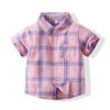 Camisa de Cuadros de Algodón de Verano de Manga Corta Estilo Coreano Estilo Occidental 2022 Moda de Primavera y Verano Camisa Delgada Guapa