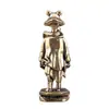 Estatueta de Sapo Herói Estilo Vintage em Latão Puro, Ornamento Criativo de Sapo para Mesa de Escritório em Casa, Artesanato, Atacado para Bancas de Mercado