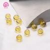 Cuentas Redondas de Circonita Dorada, Cuentas Redondas Lisas Esféricas, Piedras Preciosas de Circonita Sintética, Disponibles en Tamaños de 3-12 mm, No Porosas