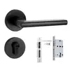 Cerradura de puerta interior negra para dormitorio, cerradura silenciosa con succión magnética, cerradura de puerta de madera maciza sencilla para el hogar, juego de cerradura para puerta de habitación