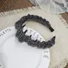 Diadema Plisada de Lunares en Color Contrastante Estilo Coreano para Mujer, Tejido de Borde Ancho para Frente Alta, Dientes Antideslizantes, Cabello Versátil con Temperamento de Principios de Otoño