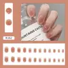 Patches de manicure usáveis, Patches de unha curtos removíveis, Patches de unha blush finalizados, Unhas