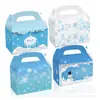 Dd068 Comercio Exterior Navidad Mundo de Hielo y Nieve Muñeco de Nieve Copo de Nieve Estilo Hermoso y Fresco Caja de Regalo de Papel Kraft con Asa