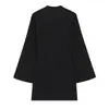 Bestseller Transfronterizo de AliExpress Primavera 2026 Nuevo Vestido Corto de Color Sólido Ajustado con Botones de Nudo 0387162