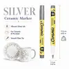 Pluma de pintura para taza de cerámica, marcador pintado a mano de porcelana ósea, resistente al agua y a la decoloración, pluma para utensilios de porcelana DIY