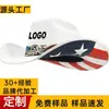 Bandera Americana Sombrero de Vaquero Occidental Personalizado Sombrero de Paja de Borde Ancho USA Estilo Europeo y Americano Sombrero de Jazz Retro para Hombres y Mujeres