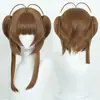Cardcaptor Sakura Sakura Kinomoto Peruca Cosplay Kashiwabara Sakura Tomoyo Cardcaptor Sakura Peruca de Cabelo Curto com Franja