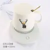 Taza Cálida de 55 Grados Taza de Temperatura Constante Regalo de Navidad Posavasos Calefactor Taza de Leche taza de cerámica para agua Taza Simple