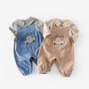 Mono de Dibujos Animados para Bebé 2025 Otoño Estilo Coreano para Niños Peto Bordado Camisa a Cuadros para Niñas Nuevo Modelo Estilo Coreano
