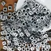Cuentas de Letras del Zodiaco Coloridas Cuadradas Doradas y Plateadas, Estrellas, Luna, Corazón, Flores Letra para Manualidades DIY con Cuentas