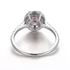 Anillo de Diamante 18K Oro Rosa Diamante Cultivado Cvd Anillo de Boda Set de Joyería Joyería para Manos Anillo de Diamante de 2 Quilates Forma de Huevo