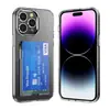 Capa de Celular Transparente Estilo Comércio Exterior com Porta-Cartão Adequada para Apple 17 Pro Max, Simples 16E Transparente 11 Tendência Xsmax