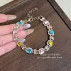 Pulsera Cuadrada Colorida de Verano Dopamina, Estilo Fresco, Versátil y Elegante, Lujo Ligero con Sensación de Alta Gama, Joyería de Accesorios Personalizada