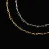 Cadena Simple Hecho a Mano Varilla Retorcida Estilo Neutro Pulsera Chic con Forma de Hueso para Mujeres Acero de Titanio Chapado en Oro Sl127
