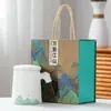Taza Infusora de Té de Cerámica Taza Separadora de Té y Agua Taza Simple con Filtro para Oficina en Casa Regalo para Clientes Empleados Regalo de Empresa