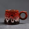 Taza de Café con Platillo Cambio de Horno Taza de Cerámica Creativa para Latte Taza de Flor Vintage para Té de la Tarde Taza de Oreja Colgante