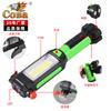 Luz de trabajo portátil COB con imán para inspección y mantenimiento de vehículos, herramienta móvil de emergencia LED con martillo de seguridad para automóviles.