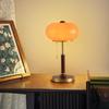 Lámpara de Mesa de Madera Vintage Luz de Lujo de Diseño Sala de Estar Estudio Dormitorio Lámpara de Noche Lámpara de Mesa de Cristal Atmósfera Lámpara de Mesa
