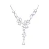 Collar de plata pura S999 con borla de flor de glicinia en stock de fábrica para mujer, Cadena para clavícula de moda nicho de lujo ligero con un toque de alta gama, Artículo de venta caliente