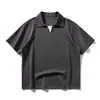 Camisa Polo de Manga Corta con Cuello Campana Falsa de Dos Piezas Rumeng para Hombre, Estilo Veraniego Old Money, Camiseta Simple y Versátil para Negocios Casual