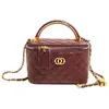 Bolso Cuadrado Pequeño de Alta Gama con Textura para Mujer, Bolso Cruzado Clásico tipo Chanel con Cadena Metálica Acolchada al Hombro, Bolso tipo Estuche de Maquillaje