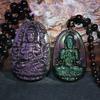 Colgante Benmingfo de obsidiana de ojo de arcoíris para hombre y mujer, collar con cuentas de Buda guardián de cristal del zodíaco