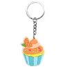 Llavero de Goma Suave de PVC con Forma de Pastel de Postre de Dibujos Animados Colgante para Mochila de Estudiante Cadena de Llavero Accesorios Venta al por Mayor