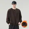 Moletom Masculino Gola Redonda, Estilo Primavera e Outono, Design de Manga Raglan, Solto, Casual, Simples, Versátil, Blusa Pulôver da Moda para Homens