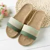 Pantuflas de Lino para el Hogar Parejas Pantuflas de Interior Piso de Madera Algodón y Lino Hogar Suela Gruesa Pantuflas de Verano para Hombres y Mujeres
