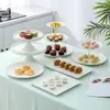 Soporte para exhibir postres, mesa para la hora del té, juego de mesa de postres, bandeja para pasteles y bocadillos de la hora del té, plato de exhibición para cumpleaños y bodas