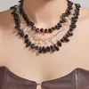 Processamento Personalizado de Pedras Naturais Coloridas Colares de Contas Artesanais para Mulheres, Moda Transfronteiriça Europeia e Americana, Acessórios de Pescoço Personalizados de Alta Qualidade
