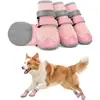 Sapatos para animais de estimação de venda quente transfronteiriça, sapatos para cães com velcro respiráveis e refletivos, sapatos para cães de cano longo duráveis e confortáveis para uso externo