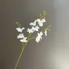 Flor de Orquídea Artificial de 3 Galhos para Decoração de Casa, Adereços de Fotografia, Buquê de Mesa de Casamento