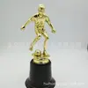 Prêmio de partida de futebol recompensa competição esportiva base de ouro galvanizado plástico troféu pequeno log personalizável