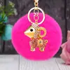 Llavero de Felpa de Oveja Pequeña de la Suerte para Coche para Mujeres Encanto de Bolso Lindo Llavero de Metal Regalo Creativo Venta al por Mayor