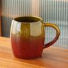 Taza de cerámica de gran valor estético para parejas, taza de agua de gran capacidad, taza de café de nicho, taza de barril de vino con cambio de horno creativo