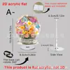 Bola de Cristal Dia dos Namorados Transfronteiriça Elemento Quente Venda Flor de Primavera 360 Giratório de Mesa Pequenos Enfeites com Pião