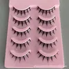 253 Cílios Postiços Pequenos com Haste Dura Cílios de Diabinho Barbie Cílios de Quadrinhos Haste Preta Natural Cabelo de Fada Cílios Postiços Espessos
