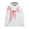 Sudadera con capucha y pajarita retro americana de gran venta para hombres y mujeres, diseño de otoño, chaqueta holgada y perezosa estilo 'old money'