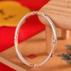 Producto de Plata Humana Plata Pura 999.9 Estilo Nacional Esmalte Nuevo Pulsera para Mujer Chinoiserie Simple Moda Versátil Pulsera Cerrada