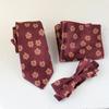 Bufanda de bolsillo de 8 cm de largo corbata de lazo tres piezas estilo coreano retro floral corbata de nudo a mano para hombre traje cuadrado pequeño de alta gama