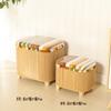 Taburete de almacenamiento multifuncional con puerta de bambú, taburete de almacenamiento, sofá que puede sentarse al final de la cama, caja de almacenamiento, artefacto, taburete para cambiar zapatos en el hogar