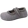 Sapatos de Algodão Birkenstock Estilo Retro Moda com Velcro Pelúcia para Mulheres, Novo 2026 Outono e Inverno Bico Redondo Feios-Fofos Quentes Planos