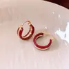 Pendientes Redondos con Goteo de Aceite Vintage, Pendientes Retro Simples y Elegantes, Pendientes de Lujo Ligero de Gama Alta para Mujer, Diseño de Nicho