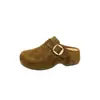 Pantuflas de suela gruesa transfronterizas europeas y americanas para mujer, calzado de moda para exteriores, nueva colección otoño e invierno 2026, pantuflas casuales semi-cubiertas estilo Birkenstock