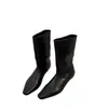 Botas de montaria quadradas retrô com salto anabela afunilado e perna larga para mulheres, nova coleção outono/inverno 2026, botas de cano médio simples e versáteis estilo francês