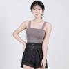 Suspbottomer de Verano Ropa Exterior para Mujer y Chaleco Interior Seda de Hielo Nuevo Top Tejido para Fondo Delgado Sin Mangas Estilo Corto Liquidación